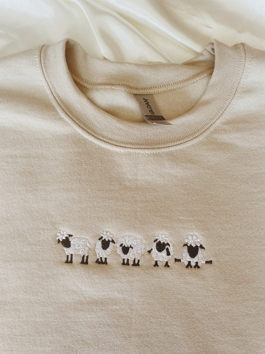 Sheep Embroidered Sweatshirt