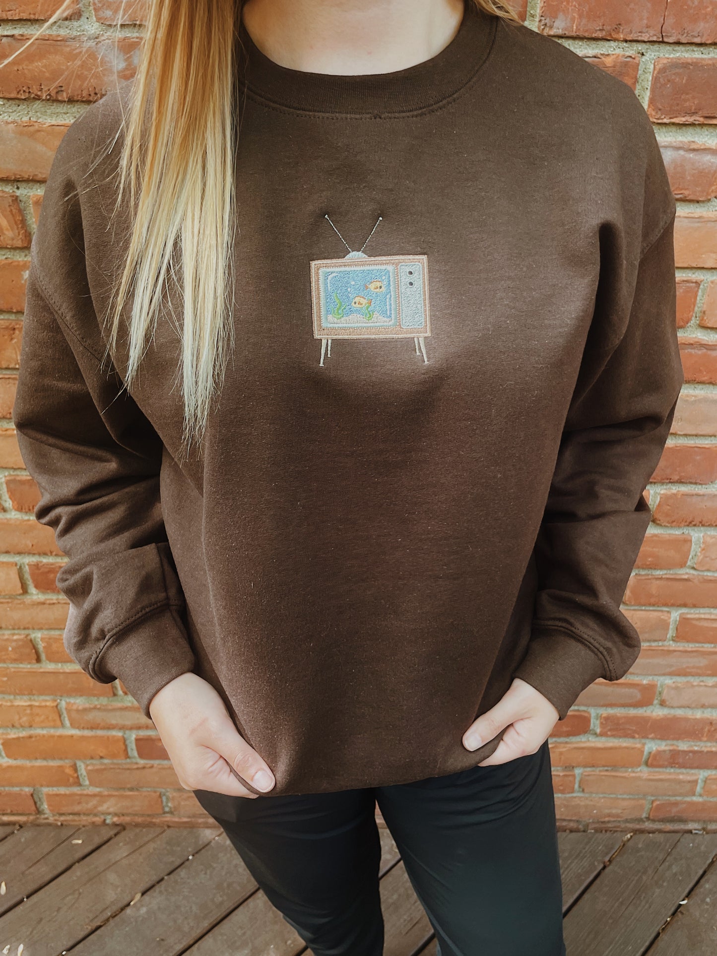 Aquarium TV Embroidered Sweatshirt