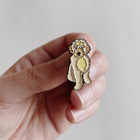 Mini Golden Doodle Enamel Pin