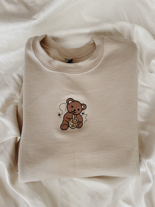 Honey Bear Embroidered Sweatshirt