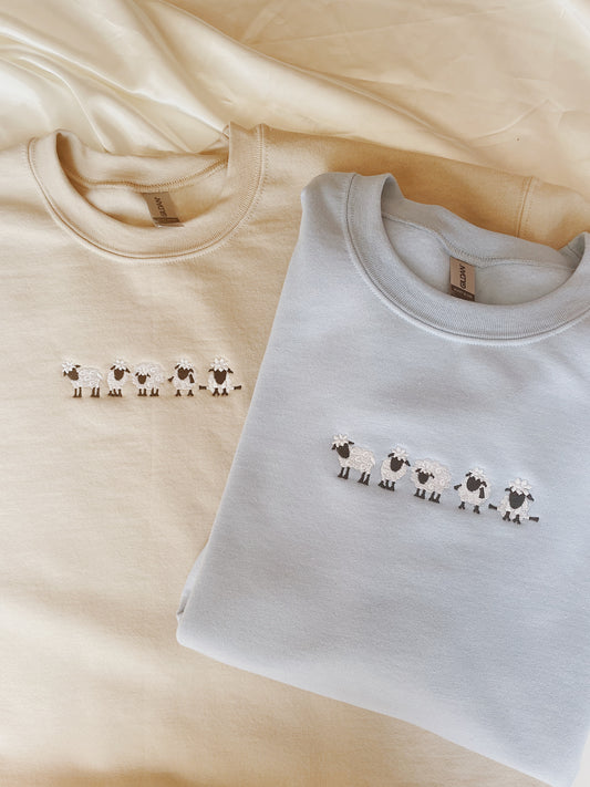 Sheep Embroidered Sweatshirt