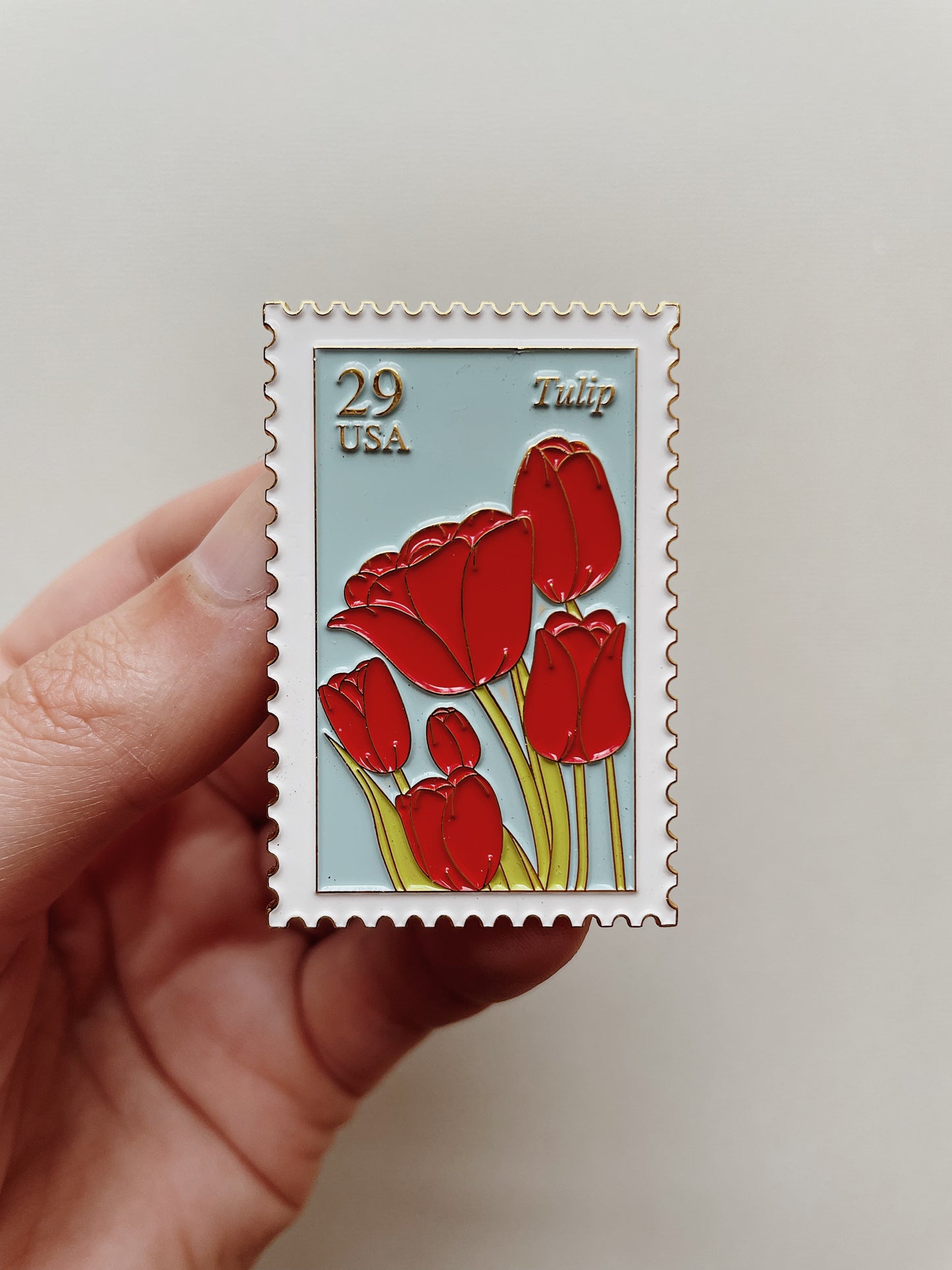 Tulip Vintage Stamp Enamel Pin