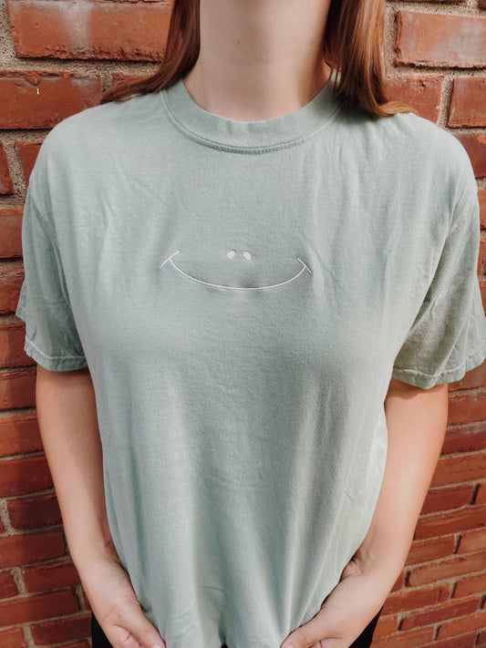 Embroidered Smiley T-Shirt